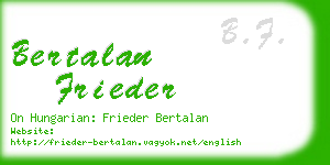 bertalan frieder business card